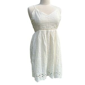 S BETRO Elegant Cream Eyelet Dress 👗